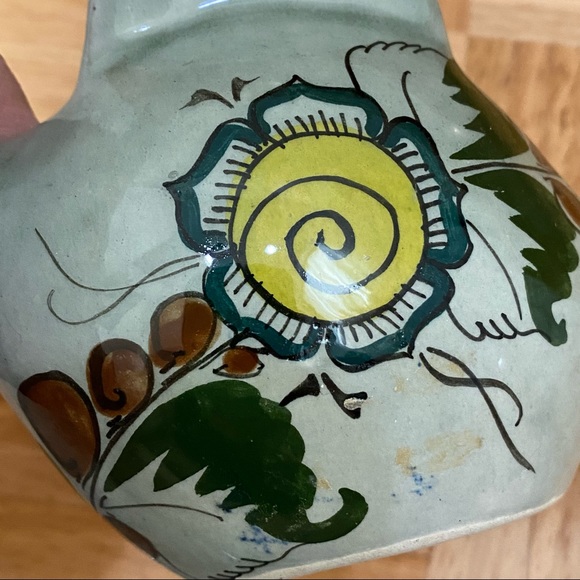 Vintage Noe Suro Mexican Pottery Folk Art Bird Hand-painted Ashtray - Picture 5 of 11